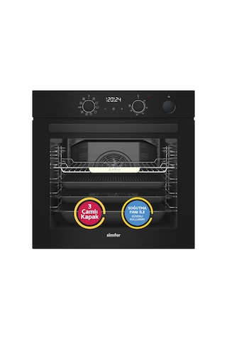Simfer 8244 11 Fonksiyon Steam Master Ankastre Fırın Siyah Cam Dijital