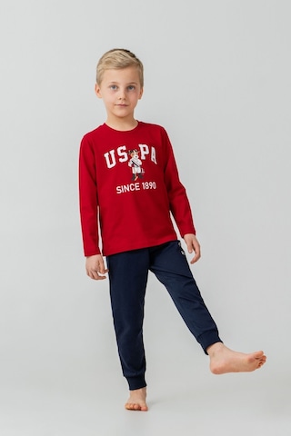 U.S. Polo Assn. Erkek Çocuk Pijama Takımı Baskılı Kırmızı Uzun Kol Pijama Takımı Us2639-c-v2 Us2639-c-v2