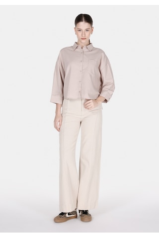 Colin's Colins Regular Fit Shirt Neck Düz Kadın Vizon ¾ Kol Gömlek Cl1073326 Cl1073326 Q1.v1 Msh Mushroom Çok Renkli