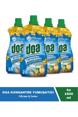 Doa Konsantre Çamaşır Yumuşatıcı Lilyum Lotus 1500 Ml X 4 Adet 4'lü Set