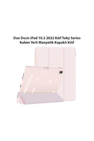 More TR Dux Ducis Apple Uyumlu iPad 10.2 2022 Kılıf Toby Series Kalem Yerli Manyetik Kapaklı Kılıf - Pembe