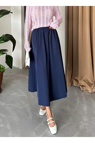Lacivert Lola Fermuarlı Uzun Etek Lacivert