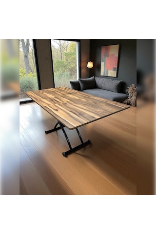 Ortadan Açılır Akıllı Masa Üst Mdf Urartu Alt Ayak Siyah