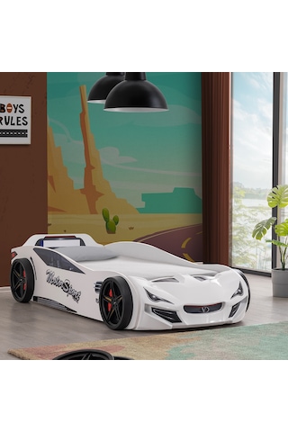 Arabalı Yatak, V-sport Arabalı Karyola - Beyaz