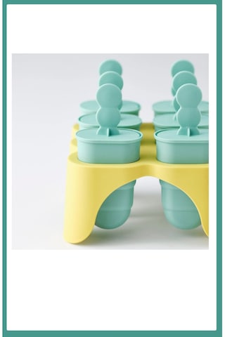 6 Adet Çubuk Dondurma Kalıbı Turkuaz-sarı Renk Polipropilen Dondurma-meyve Suyu Kalıbı