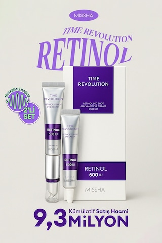 Titreşimli 2li Göz Bakım Kremi Time Revolution Retinol 500 Shot Eye Cream Duo Set