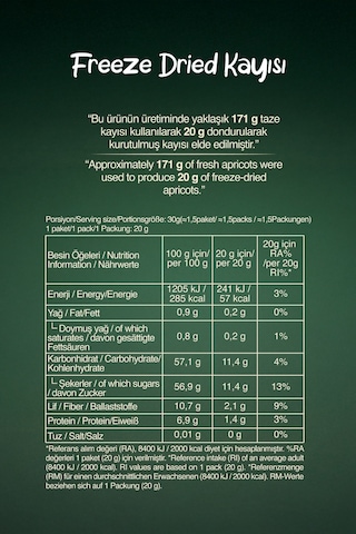 Freeze Dried Kayısı 20 G