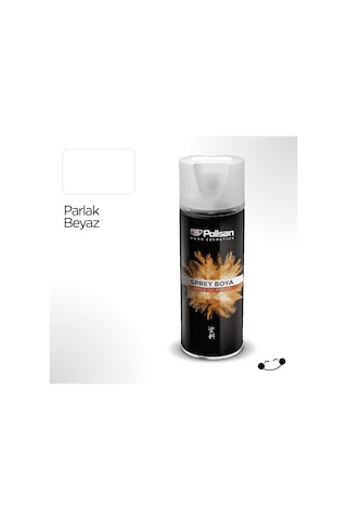 Polisan Akrilik Parlak Beyaz Sprey Boya 400 ML