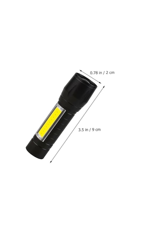 Gaman Süper Parlak 3 Fonksiyonlu Usb Şarjlı Flaşörlü Led El Feneri Siyah