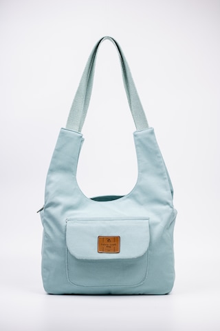 Fabric Craft Bag Omuz Çantası Turkuaz Kanvas 30x25 Cm Fermuarlı Astarlı Turkuaz
