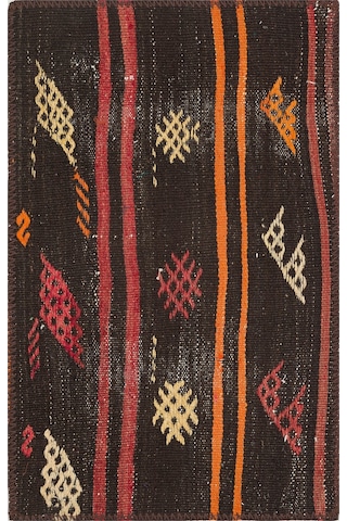 Renkli Çiçekli El Dokuma Kilim Paspas