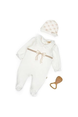 Bebek Tulum Şapka %100 Organik Pamuk , Bebek - Yenidoğan- Csy8149 Taş