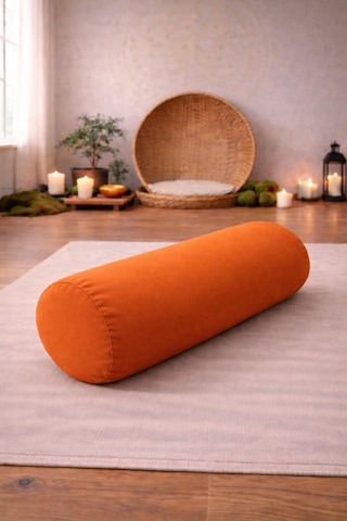Yuvarlak Zafu Meditasyon Minderi & Bolster Minderi İkili Yoga Meditasyon Minder Seti Turuncu