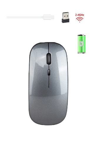 Renkli Led Şarjlı Bluetooth + 2.4g Kablosuz Mouse Çift Mod