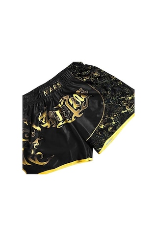 Mavi Unisex Muay Thai Şort Buz Ipek Baskılı Nakış Elastik Bel Boks Mücadele Kickboks Grappling Eğitim Egzersiz Spor Şort