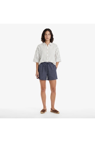 Nautica Kadın Beyaz Regular Fit Kısa Kollu Çizgili Gömlekçizgili65w311t