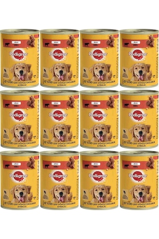 Pedigree Biftekli Konserve Yetişkin Köpek Maması 12 x 400 G