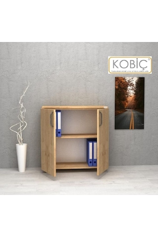 Kobiç Ofis Dosya Dolabı Kilitli Tam Kapak Suntalam Dolap 70x35x80 Cm Meşe Meşe