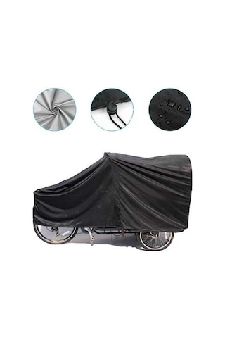 Pazly 420d Oxford Kumaş Kargo Bisiklet Yağmur Örtüsü - Güneş Ve Kar Geçirmez - 255x90x110cm Siyah Kılıf