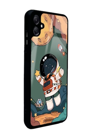 Samsung Uyumlu A05 Anime Astronot Tasarımlı Glossy Telefon Kılıfı Çok Renkli
