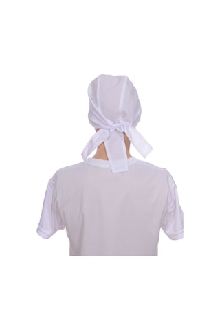 Formteks Aşçı Arka Kısım Bağlamalı Bandana Beyaz
