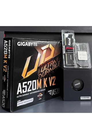 Rbd1703 Gigabyte A520m-k Anakart / Ryzen 7 5700x / 16gb Ram / Stok Fan Bundle Set