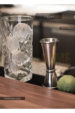 Jigger Çift Taraflı Bar Ölçeği Paslanmaz Kokteyl Ölçeği Barmen Ölçü Kabı Çelik 25/50 Cc