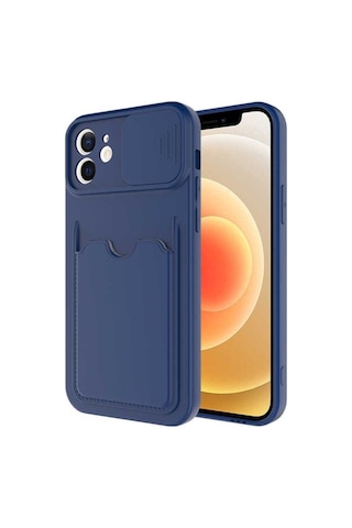 Apple Uyumlu iPhone 12 Kılıf Zore Kartix Kapak Lacivert