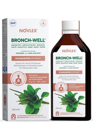 Novlex Bronch-Well Bitki Ekstreleri ve Mineraller İçeren Sıvı Takviye Edici Gıda 250 ML