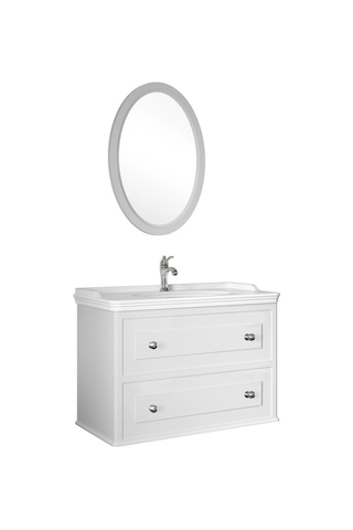 Kale Miro 100 Cm Banyo Dolabı Takımı Mat Beyaz Çok Renkli