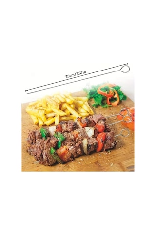 10'lu Paslanmaz Çelik Şiş Seti 20 Cm - Airfryer & Mangal