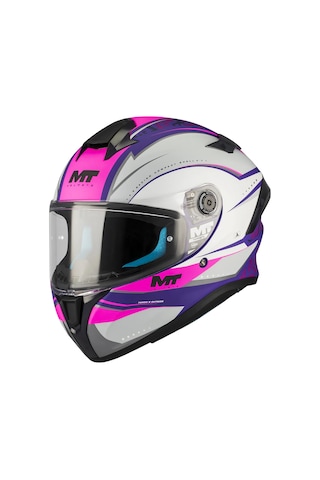 Mt Helmets Targo S Outside C8 Kapalı Kask Siyah - Beyaz - Pembe