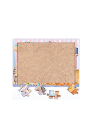 King Of Puzzle Kitaplıktaki Kediler Ahşap Puzzle 35 Parça
