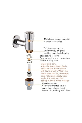 Dancemonkey Cbtx Otomatik Akıllı Su Durdurma Evrensel 4 Nokta Sızdırmaz Çamaşır Makinesi Musluğu Çok Renkli