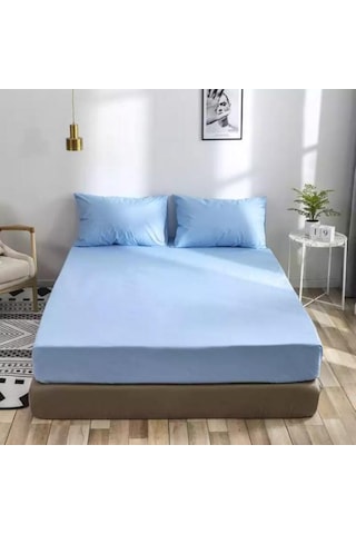 Ranforce Kumaştan Mavi Renkli Tek Kişilik Çarşaf Takımı 100 X 200
