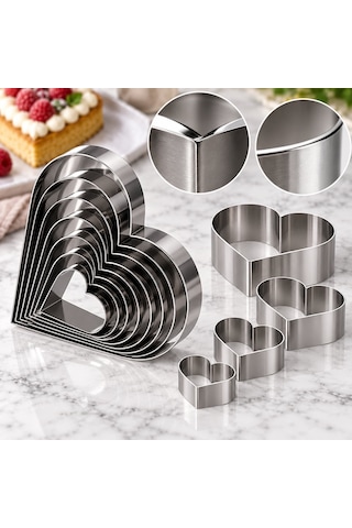 Fida Pasta Çemberi Kalp Argon 1,2mm Yükseklik 7 Cm Paslanmaz Ø16 Cm Inox
