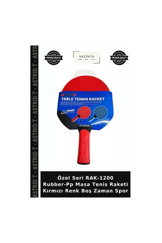 Özel Seri Rak-1200 Rubber-pp Masa Tenis Raketi Kırmızı Renk Boş Zaman Spor