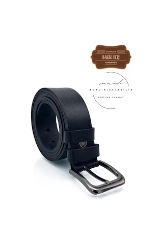 Sermoda 44 Mm Baskılı Kaliteli Suni Deri Erkek Kot Kemeri Siyah