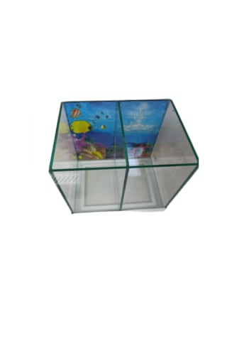Betta Akvaryumu İki Bölmeli 20 Cm 5 Litre Beyaz Renk