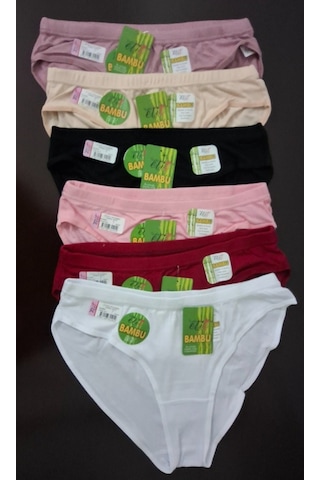 Tutku Elit 2710 Kadın Bambu Kombel Bikini Külot 12 Adet Çok Renkli