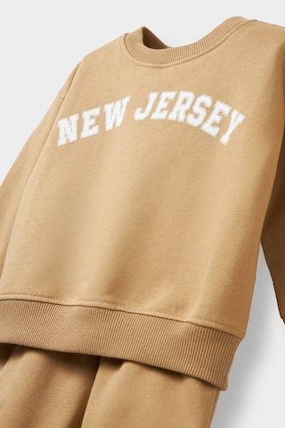 Defacto Erkek Bebek 2li Takım Baskılı Sweatshirt Eşofman Altı E8985a525aubg109 Bej