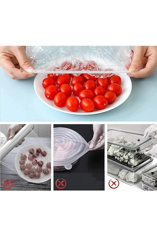 100 Adet Pratik Tazeliği Koruyan Tencere Ve Tabak Bonesi Çok Amaçlı Kapak Gıda Bonesi