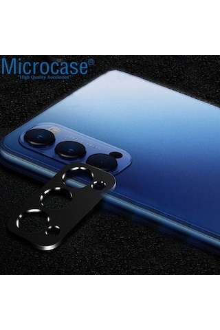 Oppo Uyumlu Reno 5 Pro (5G) Kamera Lens Halkası - Kapalı Tasarım Siyah