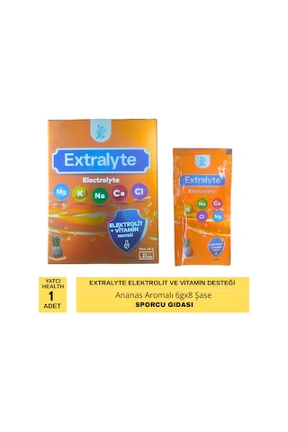 Yatcı Health Extralyte Electrolyte Elektrolit Ve Vitamin Desteği Ananas Aromalı 6gx8 Şase