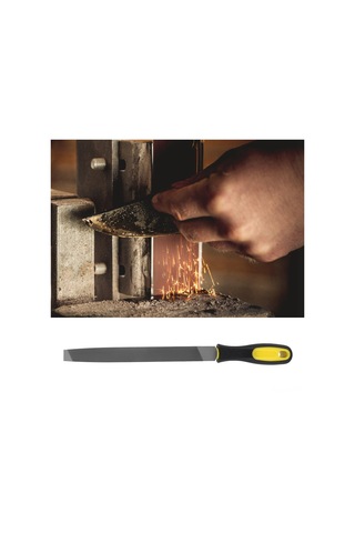 Ximistore9 T12 Karbon Çelik Uçlu File - Pp+trp Saplı, Orta Dişli, Tüm Metal Malzemeler İçin Keskinleştirici Alet 31.5cm