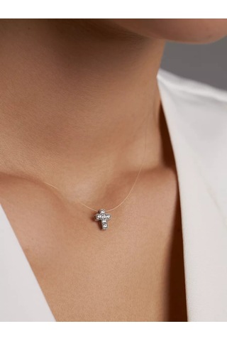 Marıola 925 Ayar Misina İle Görünmez Gümüş Kolye 71654878 Gri