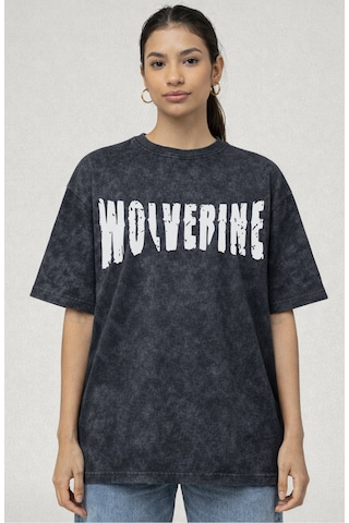 Tasarım Wolverine Film Kahramanı Sırt Baskılı Unisex Oversize Esk Siyah