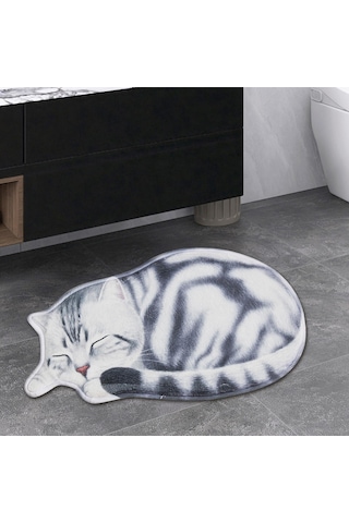 Suntek Magideal Uyuyan Kedi Kaymaz Dekoratif Paspas