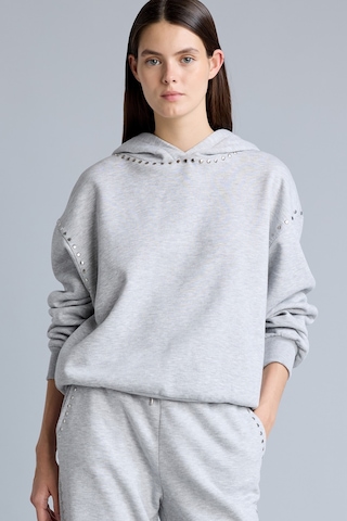 Defacto Boxy Fıt Kapüşonlu İşlemeli Kalın Sweatshirt I3345ax26wngr93 Gri-gr93