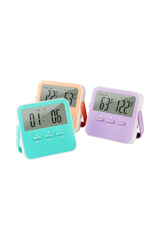 Vkemall Tp12 Yeşil Yüksek Hassasiyetli Zamanlayıcılı Isı Sicaklığı Alarm Termometresi 0-250 C